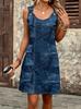 Summer New Women's Clothing Trend Denim Print Fashion Women's Dress Slim Fit