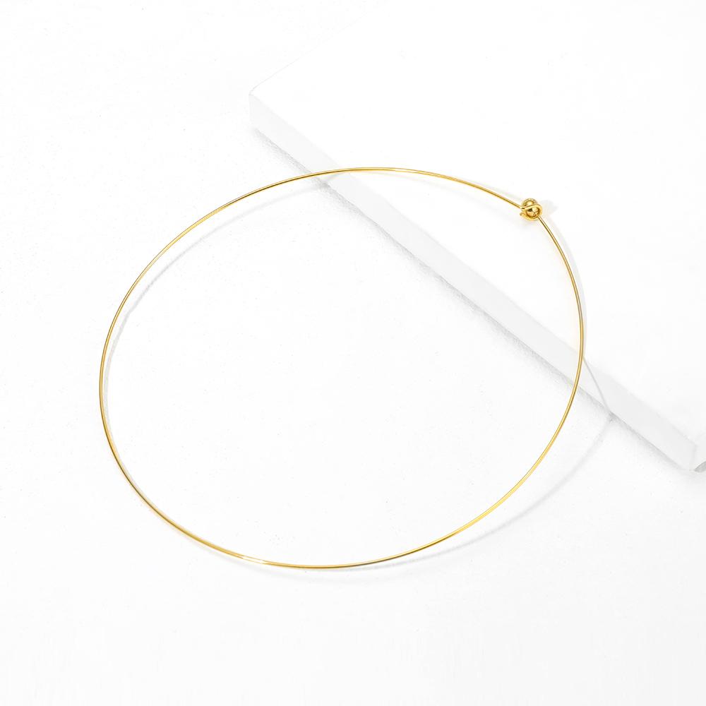 1 Piece 304 Stainless Steel Wire Collar Choker Necklace Round with Removable Ball End Cap Handmade DIY Jewelry Making 45cm Long