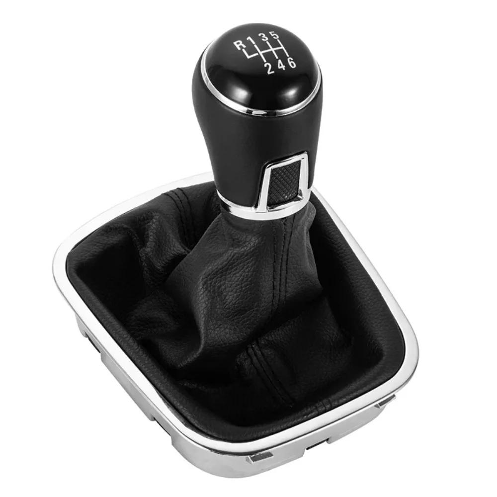 For VW Volkswagen POLO 6C 2015 2016 2017 2018 5 6 Speed Car Gear Shift Knob Lever Stick Gaiter Boot Cover Collar Leather