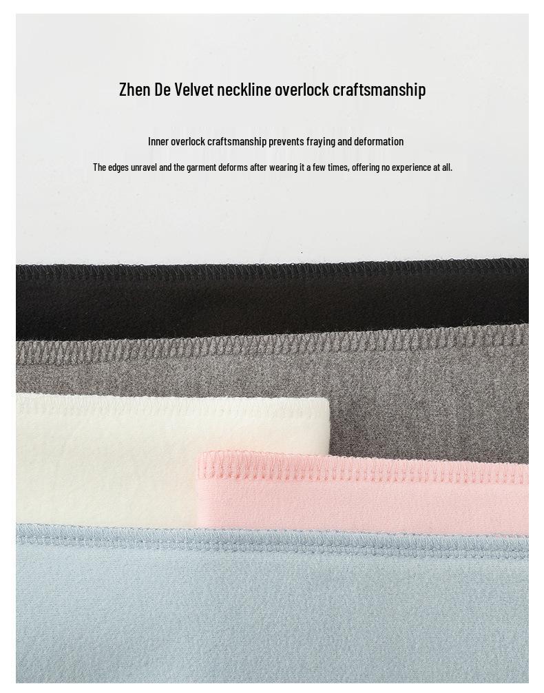 Women's Fleece-Lined Slim Fit Knit Top - Half High Neck Long Sleeve for Spring, Autumn, Winter 2024