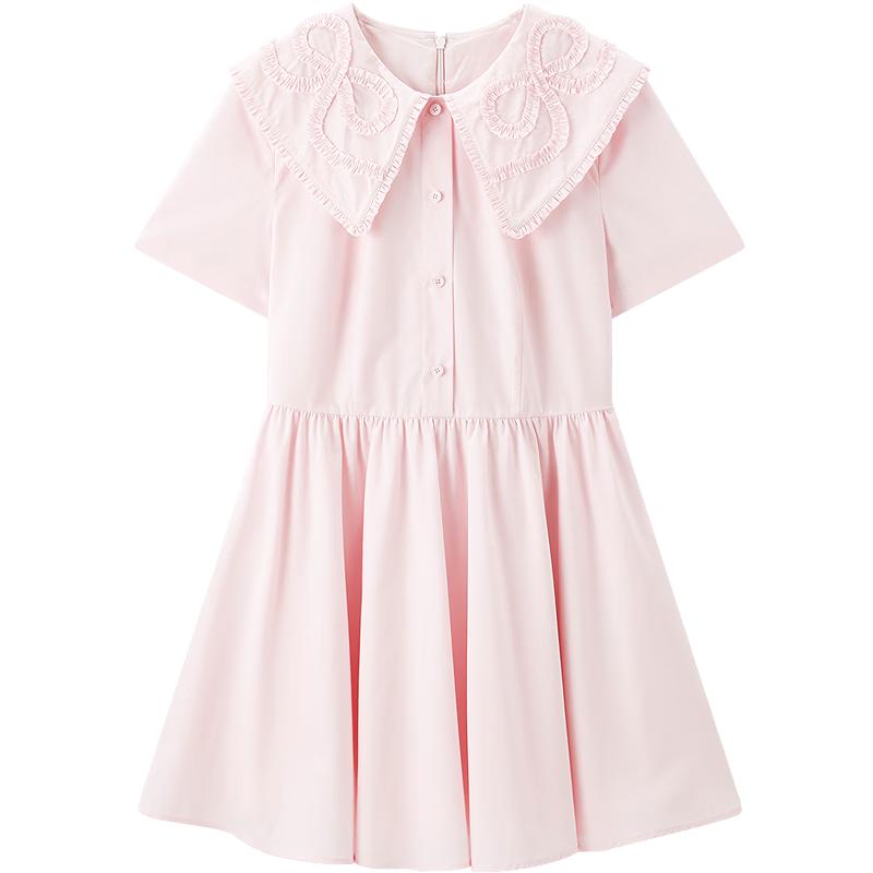 Leding Bow Embroidery Waist-Cinching Summer Dress L
