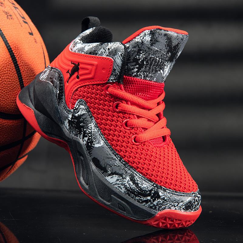 

Children s basketball shoes 2025 autumn and winter boys actual combat training shoes medium and large children s non-slip velvet thickened running b 31