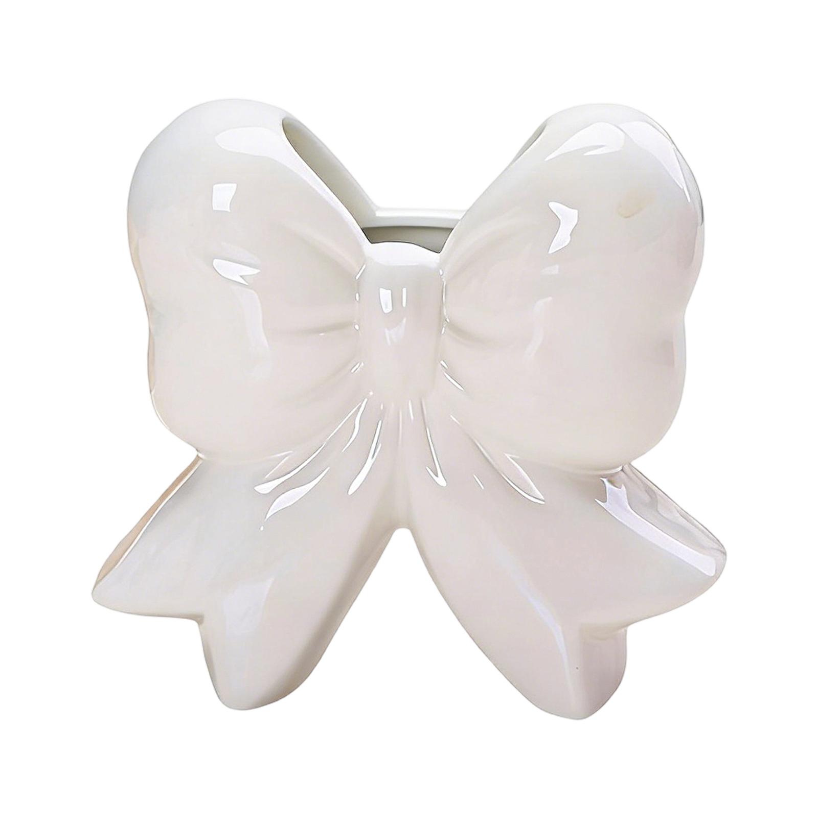 Bow Vase Ceramic Vase Minimalist Pampas Grass Flower Vase Modern Vase, Tabletop Bathroom Shelf Home Decor One Size белый