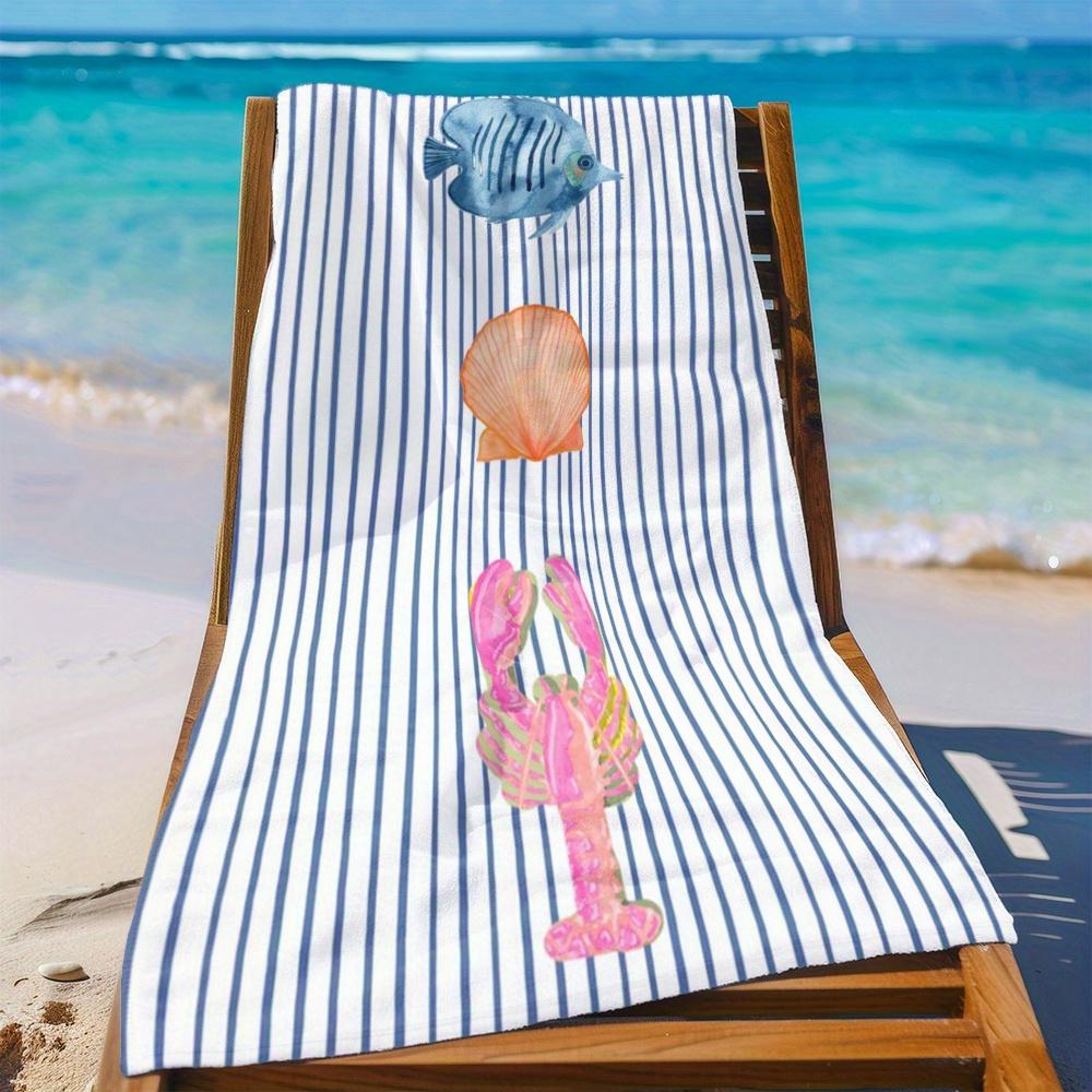 Vibrant Beach Towel with Colorful Sea Life Prints Microfiber Quick-Dry Machine Washable Ideal for Summer Fun Beach Accessories