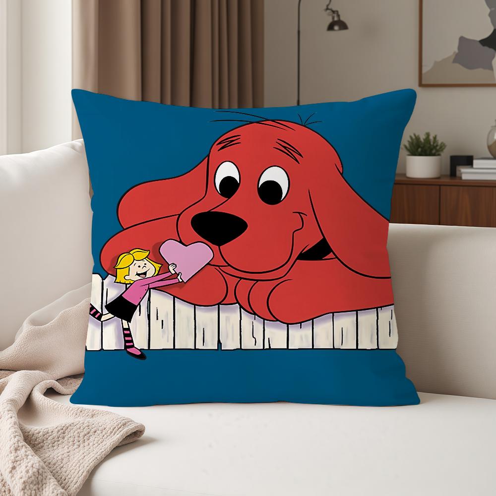 Cartoon Cclifford The Big Red Dog Pillow Case Suitable For Bedrooms Living Rooms Cars Home Decoration