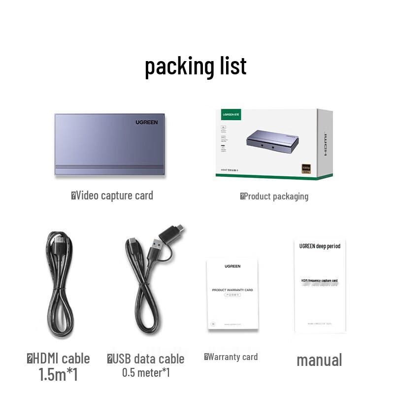 Ugreen 4K HDMI Video Capture Card mit 1080P60Hz Aufnahme & 4K60Hz Loop Out