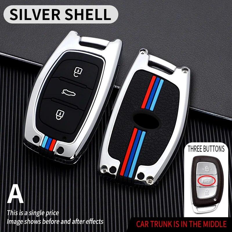Zinc Alloy Car Fob Key Case Cover For Hyundai Tucson Creta Ix25 Ix35 I10 I20 Ix20 HB20 Elantra Sonata 2015 2016 2017 2018
