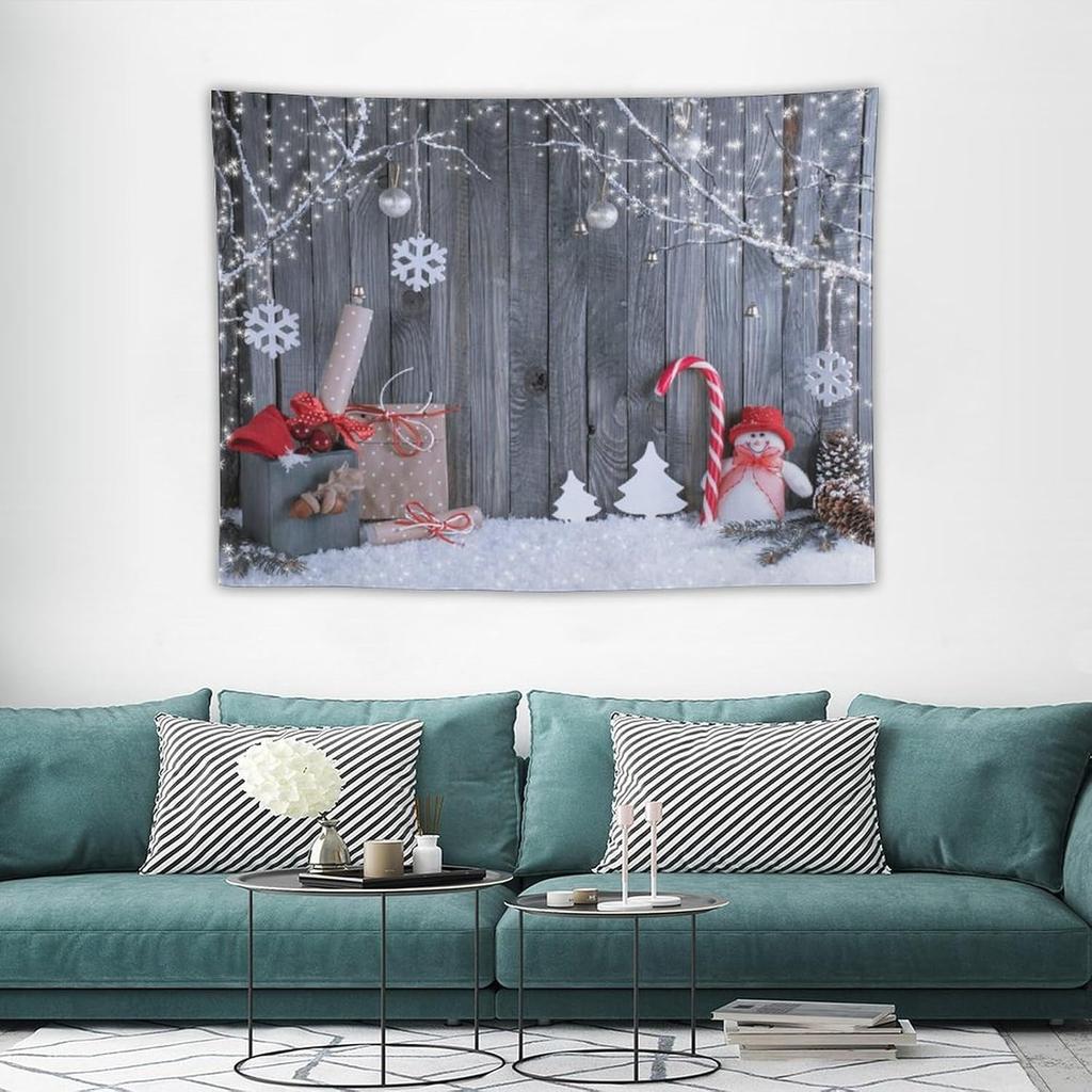 Christmas Snow Scene Party Background Wall Printed Tapestry Suitable For Home Decoration And Festive Atmosphere Christmas Decora