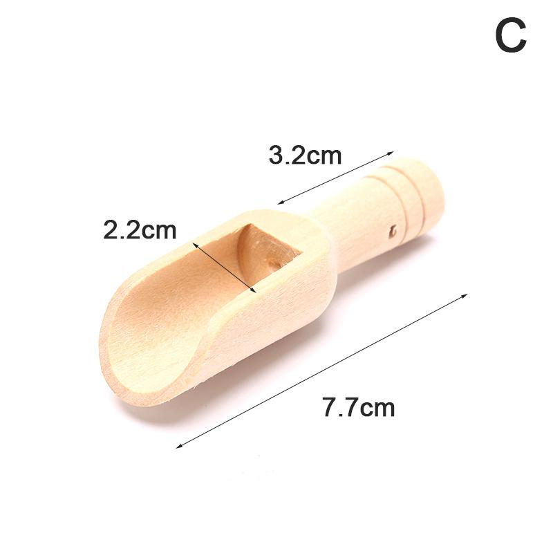 1Pcs Wooden Mini Tea Coffee Scoops Seasoning Candy Spices Bath Salt Spoons