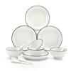 Pure White Ceramic Dinnerware Set with Chopsticks