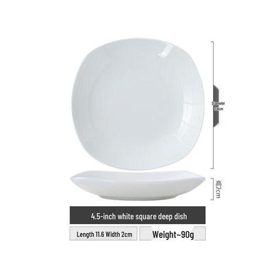 Qianxing 4.5-inch Ceramic Round Shallow Plate Set of 10