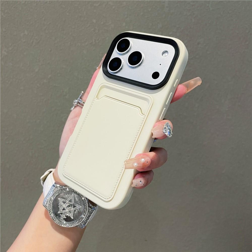 Luxury Liquid Soft Card Wallet Case For iPhone 17 Air 16 15 14 13 12 11 Pro Max Plus 17Pro Shockproof Armor Bright Bumper Cover