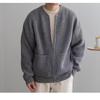 2025 Men's Autumn/Winter Korean Style Loose Casual Knit Cardigan Crew Neck Sweater
