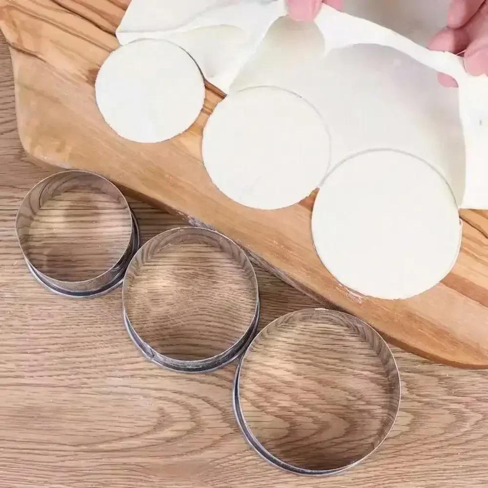 Stainless Steel Round Cake Rings Biscuit Mold DIY Dumpling Skin Cutting Tool Fondant Press Shaped Decorating Kitchen Baking Tool