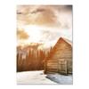 Minimalist Modern Nordic Wall Art Mood Poster Beige Winter Forest Wooden House Painting Wall Pictures for Living Room Decor