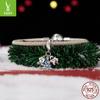 Christmas Joy White Gold Tri-Use Pendant: DIY Bracelet, Necklace & Tree Ornament