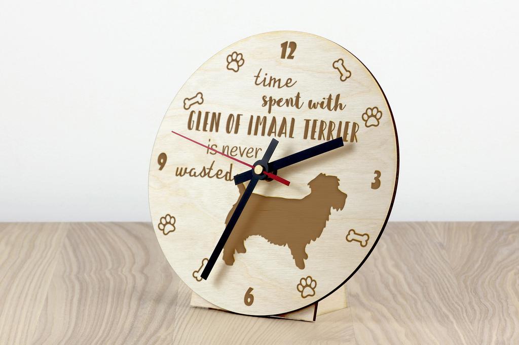 Glen of Imaal Terrier, Irish Glen of Imaal Terrier - clock with dog, wooden clock with engraving, personalised clock by Art-Dog