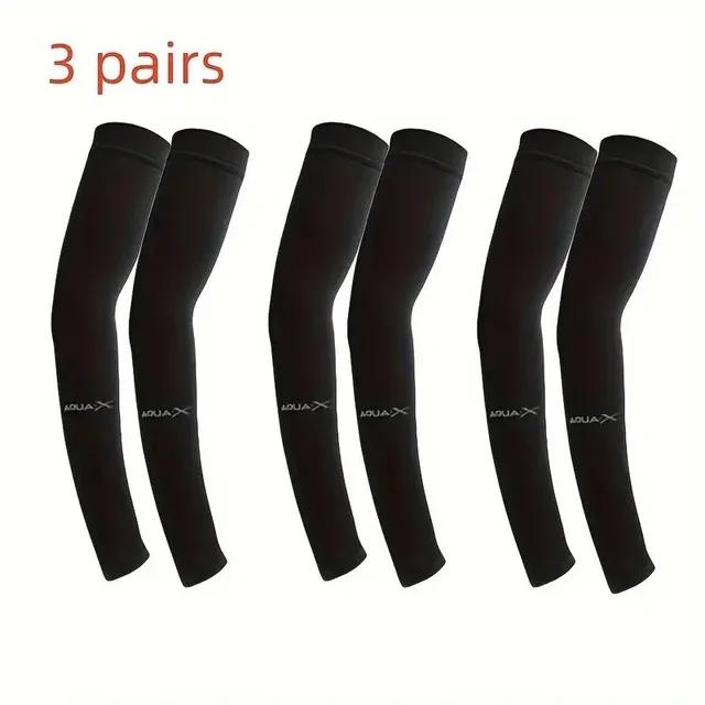 

3 Pair Breathable Sun Protection Sleeves UV Protective Gear for Sports Driving Outdoor Adventures Lightweight Arm Covers One Size чёрный