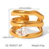 18K Goldbeschichteter Titanstahl Zirkonring für Damen - Hochwertiger Luxusschmuck