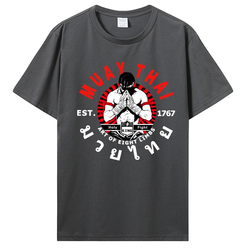 Summer Men Fashion Brand Cotton T Shirt Cool Muay Thai T-shirt Men Wai Kru Thailand Men Casual Tee TShirt Harajuku Tops