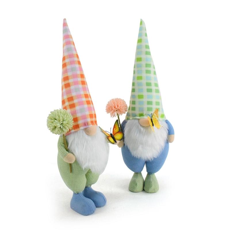 Gnome Plush Decorations Spring Summer Dandelions Butterfly Decor,Handmade Faceless Doll,Gnomes Ornament Home Decor