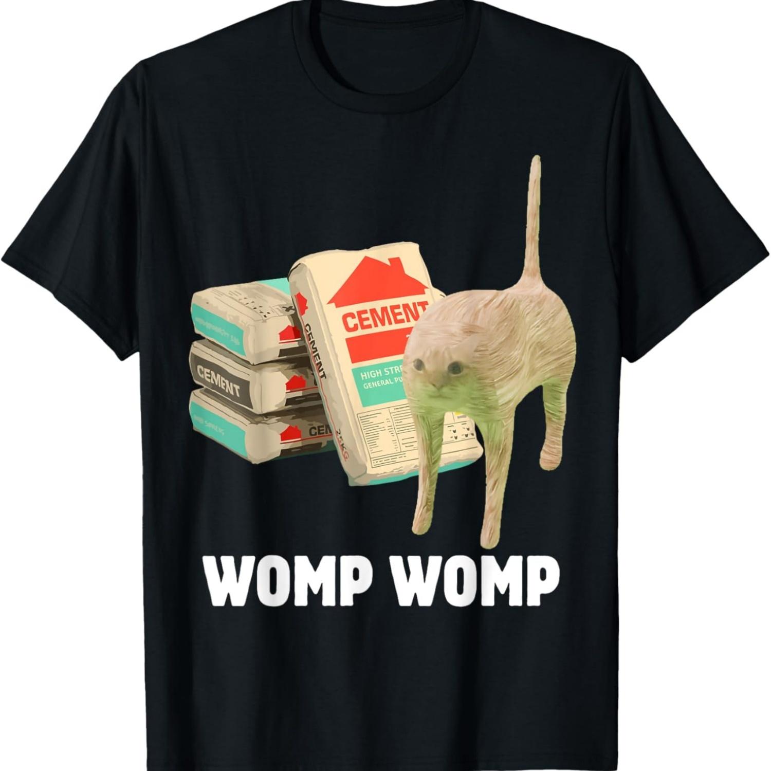 I Eat Cement Funny Cat Meme Womp Womp Internet Memes Gen-Z T-Shirt S