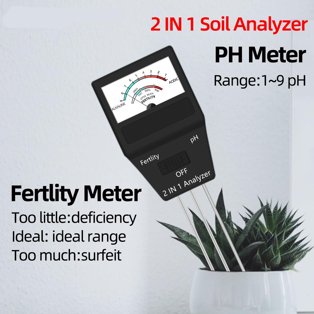 2/3/4/5 In 1 Soil PH Meter Soil Tester Flower Meter Moisture Meter Temperature Sunlight Intensity Analysis Acidity Garden Tool