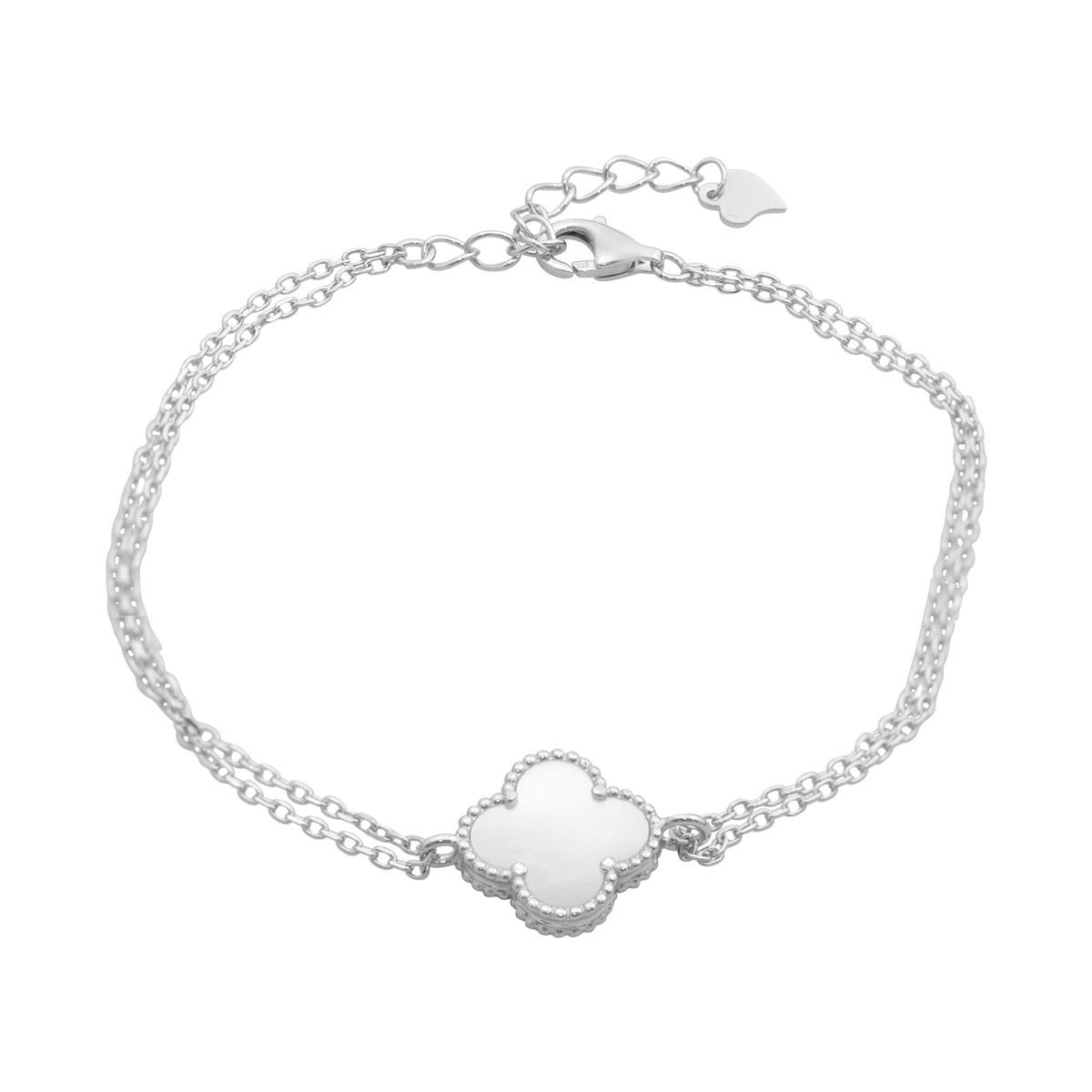 

Срібний браслет із натуральним оніксом, перламутром, вага виробу 3,26 гр (2172031) 17-20cm чорний