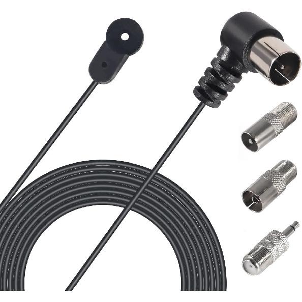 Stereo Alıcı için İç Mekan FM Anteni - 3 Konektörlü 75 Ohm F Tipi Erkek Koaksiyel Kablo - Ev Sineması, FM Sistemi, Ses Sistemi ile Uyumlu -