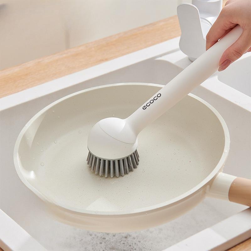Household Pot Brush Set, Suitable for Lazy Kitchen Users To Squeeze Liquid for Washing POTS and Dishes. Long-handled, Rotatable Cleaning Brush