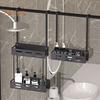 Shower Caddy Hanging Storage Rack Strong Load-bearing Easy Assembly Double Layer Bathroom Organizer Basket