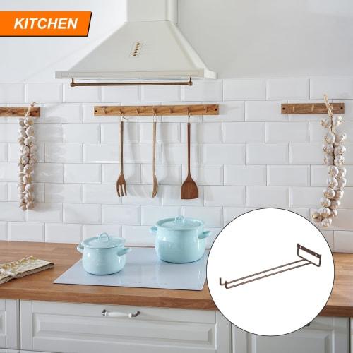 Uxcell 5-Piece Wine Glass Rack Set, 11.81" Iron Wine Glass Rack, Under-Cabinet Stemware Rack, Wall-Mounted Wine Glass Holder for Bars, Coffee Shops, R