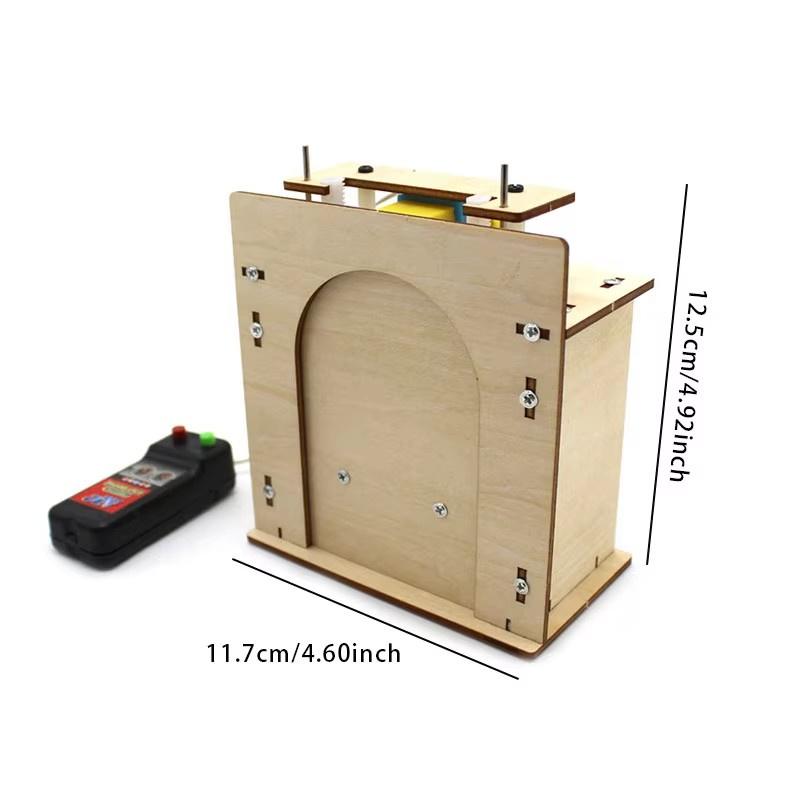 DIY Wooden Lifting Door Homemade House Garage Model Electric Door Children's Technology Invention Puzzle Toy