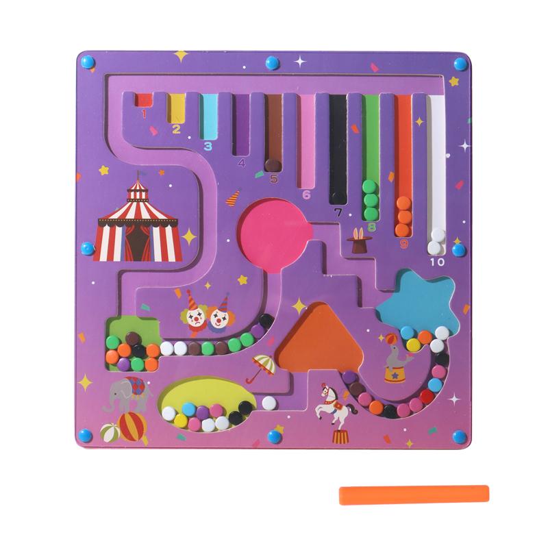 Wooden Magnetic Color and Number Maze Learning Education Toys Color Matching Montessori Toys Wooden Toys Gifts for Children