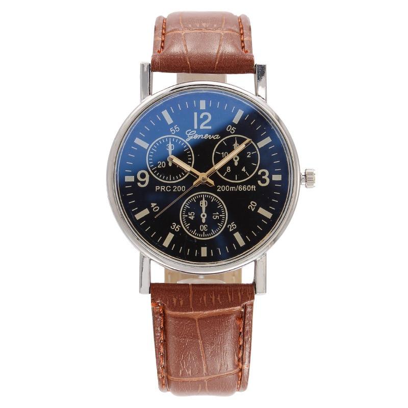 Manufacturer spot popular fashion three-eye blue mirror men's watch men's watch quartz belt men's