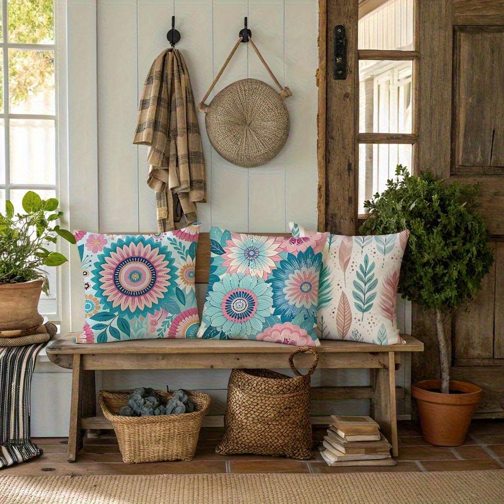 1/4pcs Floral Patterned Pillowcases for Cozy Decor Sofa Cushion Cover Home Bedroom Room Decoration