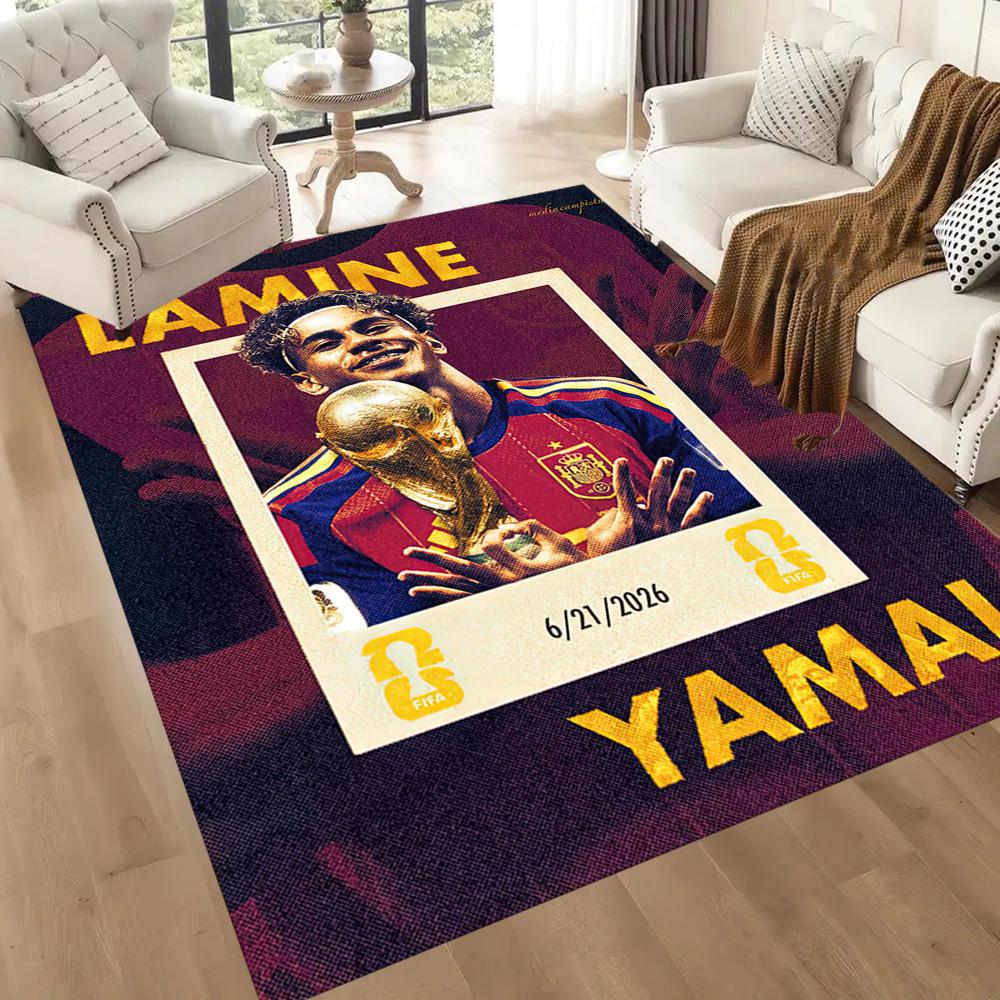 Lamine Yamal Square rugs are a great choice for living rooms, bedrooms, home décor, and as gifts.