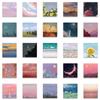 50Pcs Oil Painting Landscape Graffiti Stickers for Personalizing Luggage, Guitar, Smartphone, Laptop, and Window Decoration