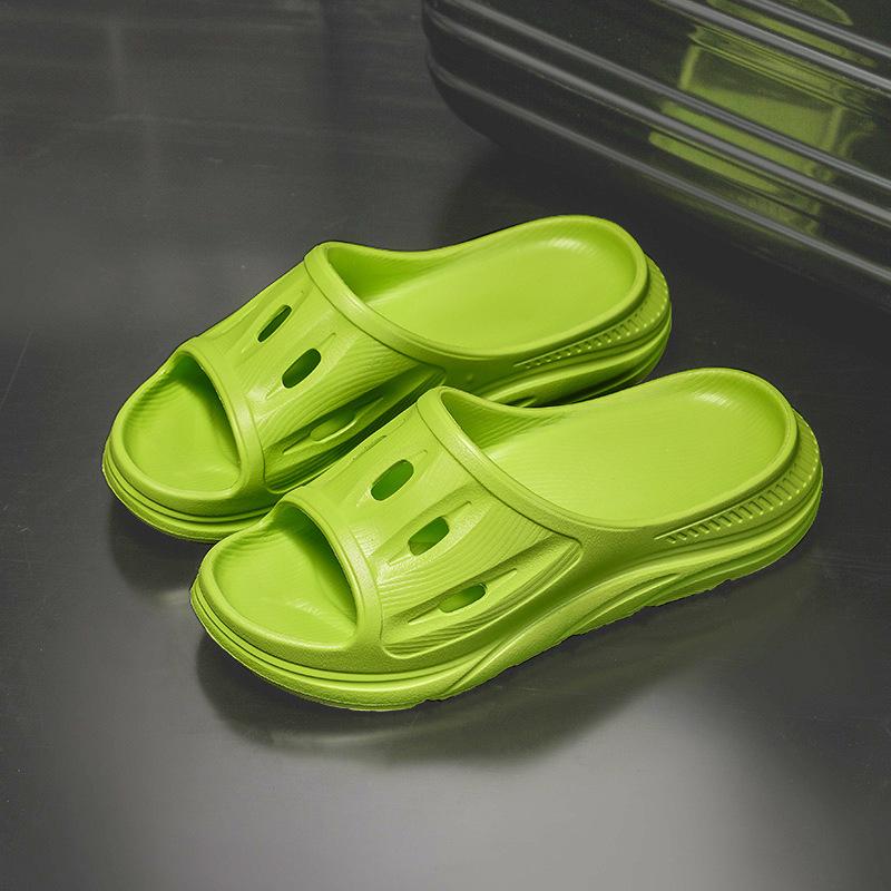 

New slippers men s summer thick-bottomed casual men s sandals outdoor soft-bottomed one-word slippers trendy men s slippers 46/47# світло-зелений колір