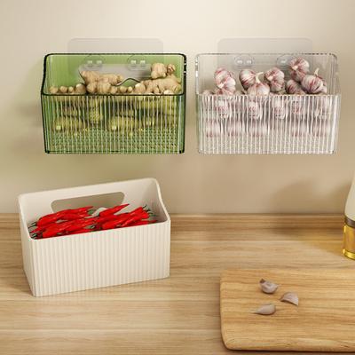 Storage Box No Drilling with Hollow Drain Holes Organizer Space-saving Storage Basket for Kitchen And Bathroom