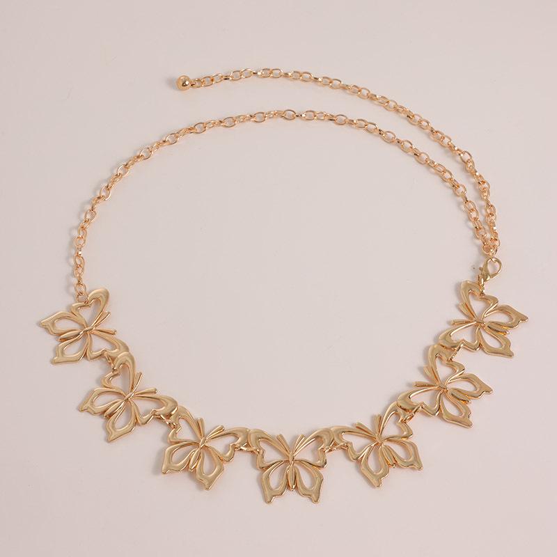 High-end Sweet Girl Big Butterfly Hollow Fashion Clothing Waist Chain Metal Sweet Cool Women's Waist Chain