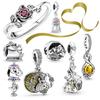 New Beast Princess Belle and Rose Collection 925 Sterling Silver Bead Bracelet Pendant DIY Jewelry Making Gift