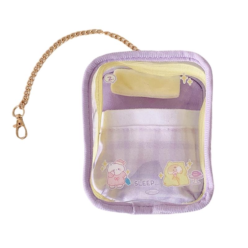 Stylish Doll Carrying Case With Clear Designs Portable Storage Solution for Collectors and Enthusiasts фиолетовый