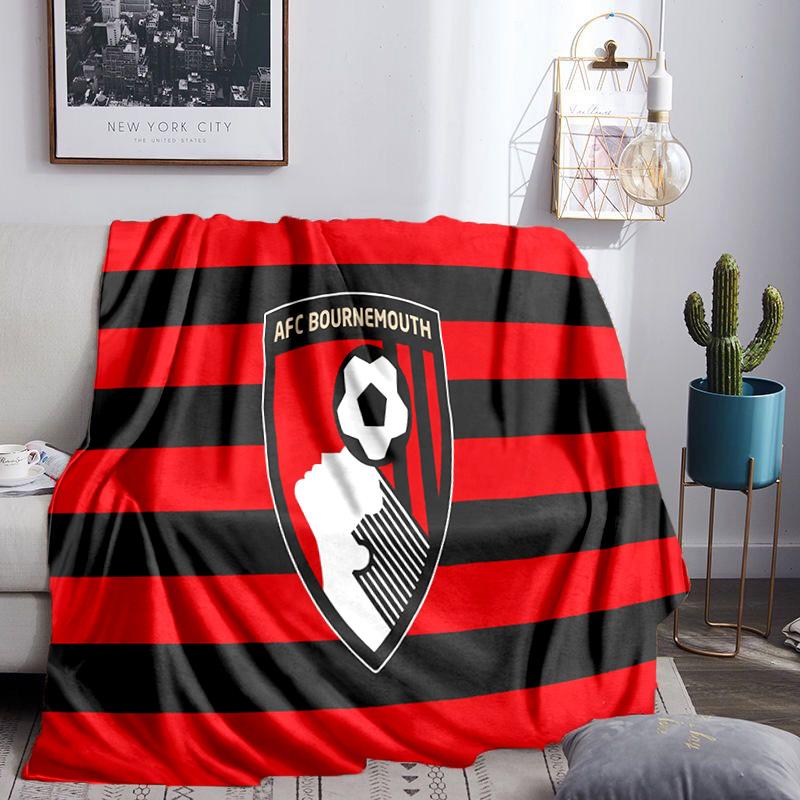 Afc Bournemouth Crest Throws Blanket Flannel Blankets Plush for Couch Bed Gifts for Men Women Travel picnic blanket Christmas fan gifts