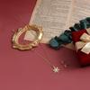 Accessories Christmas Element Necklace New Year'S Snowflake Creative Simple Personalized Stud Earrings Necklace Set