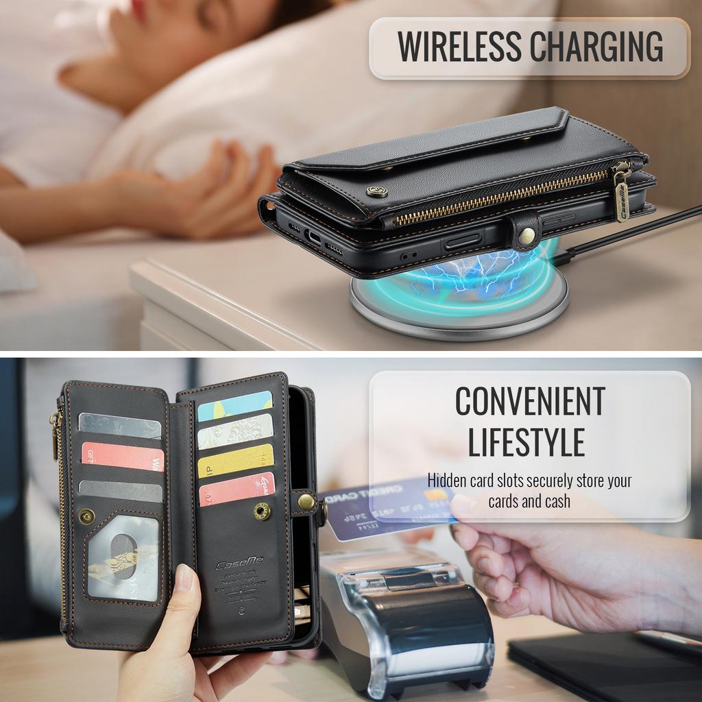 Crossbody Phone Case for iPhone 17 Pro Max Air 16 Plus 17E 16E 15 14 13 12 Mini 11 X Xs Max XR Card Holder Wallet Leather Cover