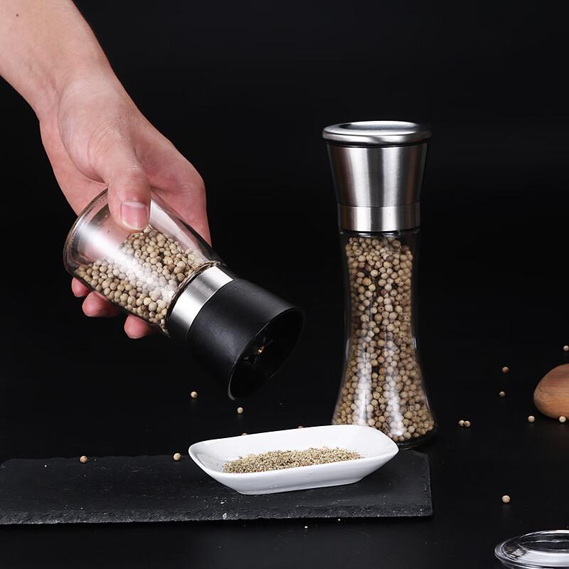 ZhiZhou Tall Glass Pepper Grinder Set