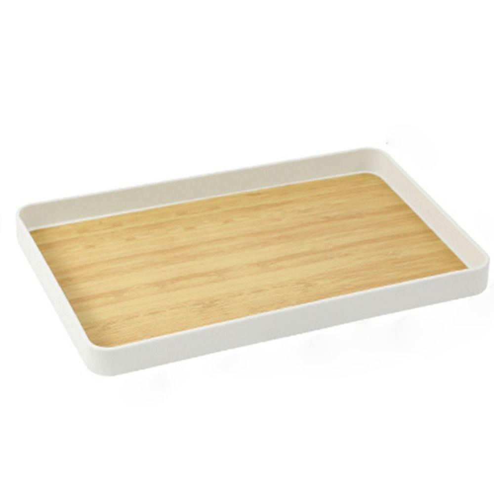 Rectangular Wood Pattern Tea Tray Japanese Style Tea Cup Plate Imitation Wood Grain Tray Home