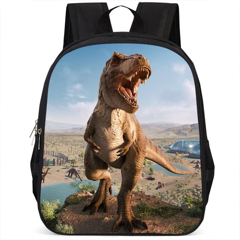 Dinosaur Rex Backpack, 15-Inch Single-Layer Student Double-Layer Large-Capacity Backpack