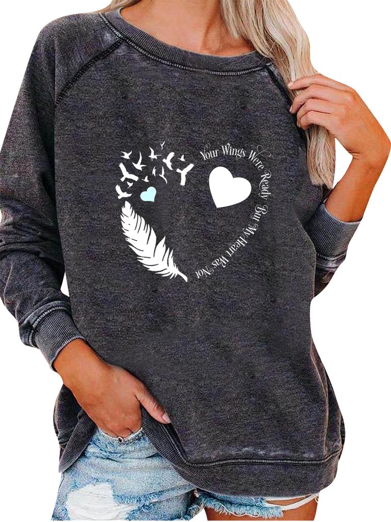 Women's Oversized Pullover Sweatshirt Spring/Fall Sweatshirt Fashion Print Top Versatile Top